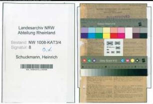 Entnazifizierung Heinrich Schuckmann , geb. 17.10.1883 (Rektor)