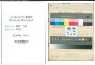 Entnazifizierung Franz Koeller , geb. 14.04.1904 (Weber)