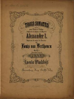 Trois sonates pour piano et violon : op. 30. 1