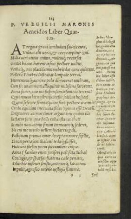 P. Vergilii Maronis Aeneidos Liber Quartus.