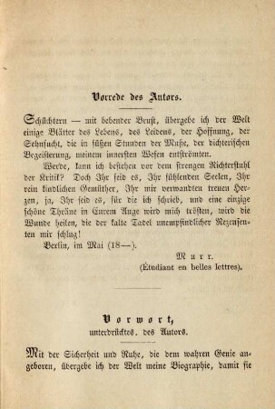 Vorwort, unterdrücktes, des Autors