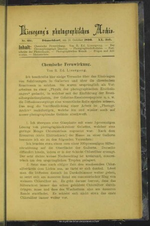 Chemische Fernwirkung
