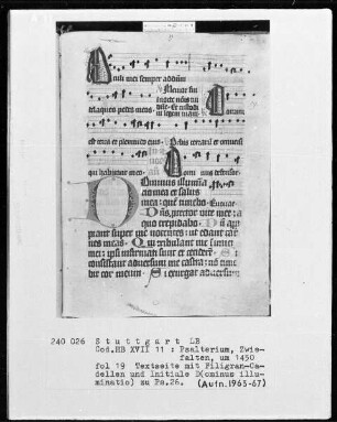 Psalterium — Initiale D (ominus), Folio 19 recto