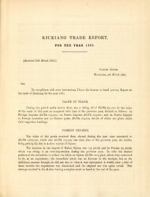 Kiukiang trade report