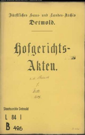 von dem Brinck, Albert gegen Simon Witte zu Pottenhausen - Rückständige Pacht usw.