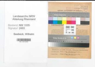 Entnazifizierung Wilhelm Seebeck , geb. 29.09.1906 (Bueroangestellter)