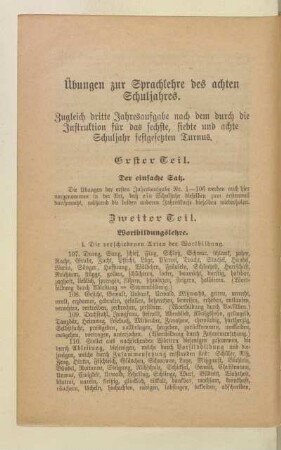 Übungen zur Sprachlehre des achten Schuljahres