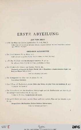 I. Abteilung (Nr. 1-723)