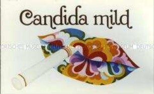 Werbeschild für "Candida mild"-Zigaretten