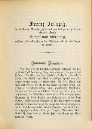 Hirtenbriefe : (von Würzburg), 1892