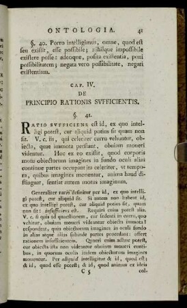 Cap. IV. De Principio Rationis Sufficientis