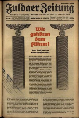 Ausgabe vom Samstag, den 25. Juni 1938.