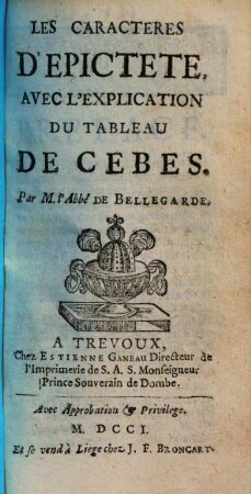 Les caracteres d'Epictet