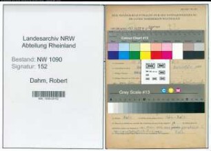 Entnazifizierung Robert Dahm , geb. 19.06.1908 ()
