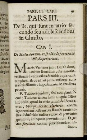 Cap. I. De Statu eorum, respectu Inferiorum & Superiorum.