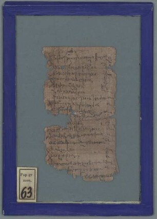 Mietquittung. Liste von Kleidungsstücken - BSB Pap.graec.mon. 63
