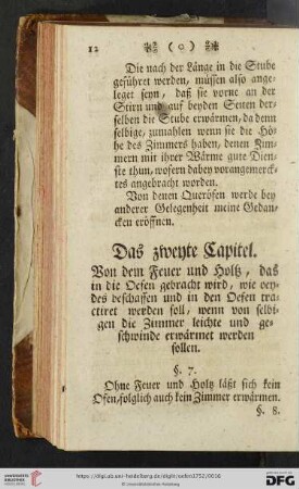 Das zweyte Capitel