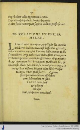 De Vocatione Ex Philip. Melan.