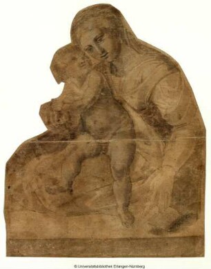 Sitzende Madonna, nach links