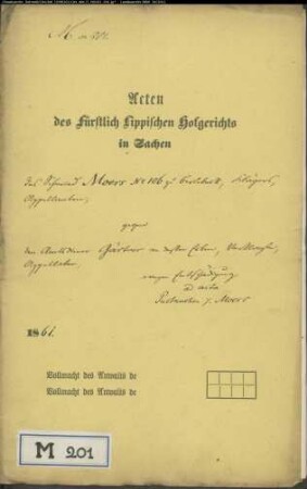 Mörs, Schmied in Berlebeck gegen Amtsdiener Gärtner