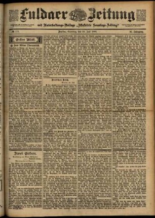 Erste Ausgabe vom Samstag, den 29. Juli 1899.