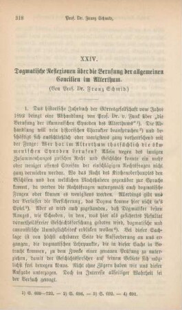 318-337 Dogmatische Reflexionen über die Berufung der allgemeinen Concilien im Alterthum