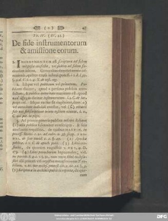 Tit. IV. (IV. 21.) De fide instrumentorum & amissione eorum.
