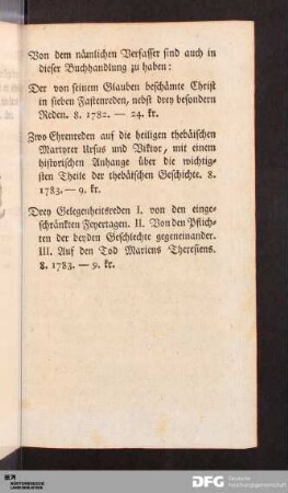 Von diesem nämlichen Verfasser sind auch in dieser Buchhandlung zu haben: