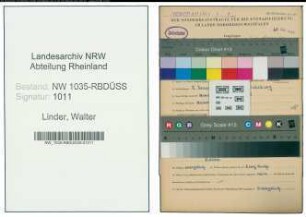 Entnazifizierung Walter Linder , geb. 08.01.1902 (Verlademeister)
