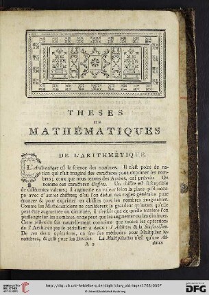 De l’arithmètique