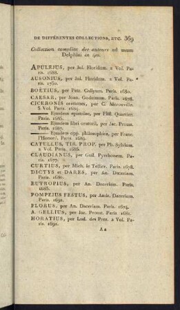 Collection complète des auteurs ad usum Delphini in 4to.