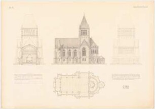 Kirche: Grundriss, Ansichten, Schnitt