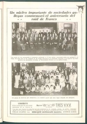 [Retratos de una parte de los comensales al banquete y de la reunión social que tuvo lugar después]