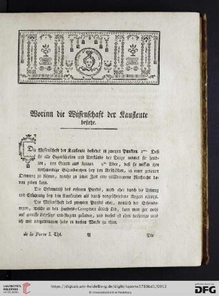 Worinn die Wissenschaft der Kaufleute bestehe
