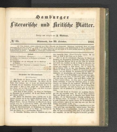 No. 85. 22. Oktober 1851