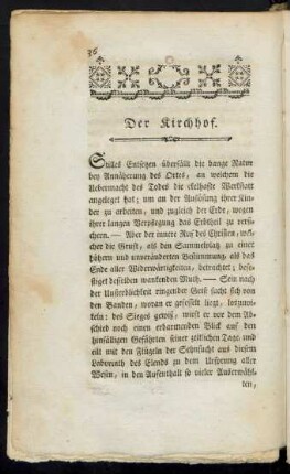 Der Kirchhof.