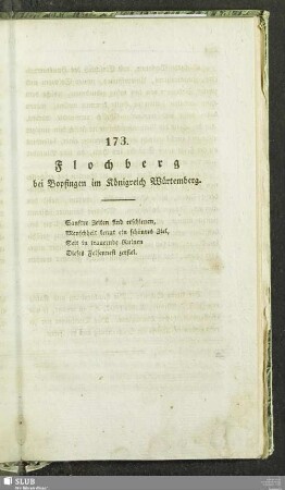 173. Flochberg bei Bopfingen im Königreich Würtemberg