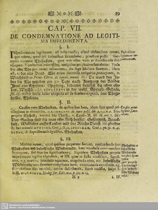 Cap. VII. De Condemnatione Ad Legitima Impedimenta