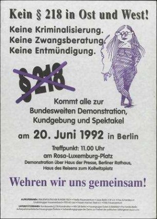 Kein § 218 in Ost und West