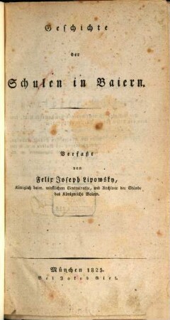 Geschichte der Schulen in Baiern