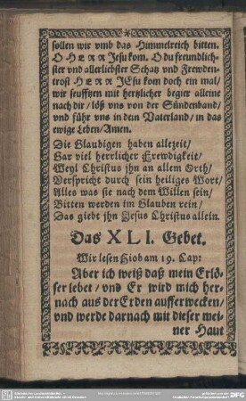 Das XLI. Gebet