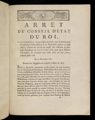 1-13, Sur La Requete Presentee Au Roi ...