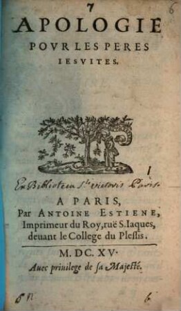 Apologie Povr Les Peres Iesvites