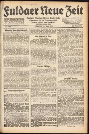 Ausgabe vom Mittwoch, den 21. Juni 1922.