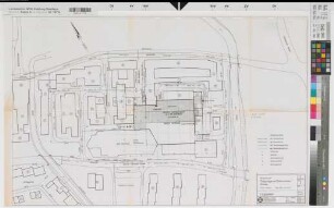 Gronau (Gronau) Tiefgarage mit Zivilschutzteil - Vorentwurf Lageplan 1969 1 : 500 59 x 92 Pause (Sudan und Hahm, Osnabrück) Regierung Münster Nr. 34092