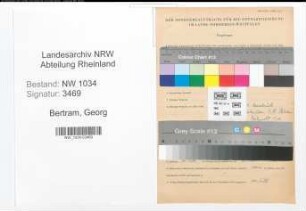 Entnazifizierung Georg Bertram , geb. 21.08.1900 (Hauptmann)