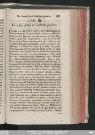 Cap. III. De Haeresibus et doctrina publica.