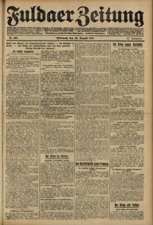 Ausgabe vom Mittwoch, den 18. August 1915.