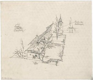 Gsaenger, Gustav; Prien / Chiemsee (Bayern); Ev. Kirche - Erweiterung (Vogelperspektive)