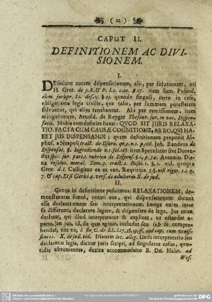 Caput II. Definitionem Ac Divisionem